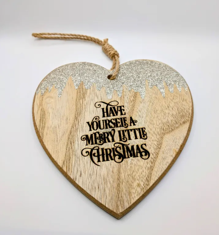 Wooden heart have yourself a merry little Christmas