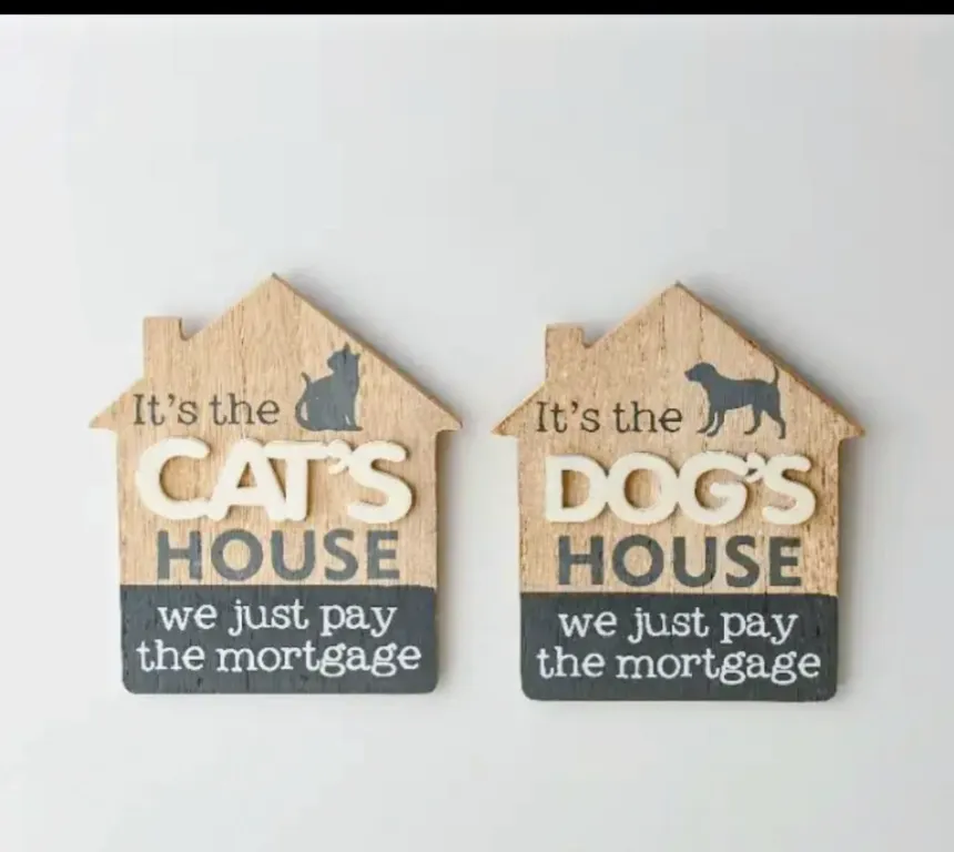 Dog sign just pay the mortgage