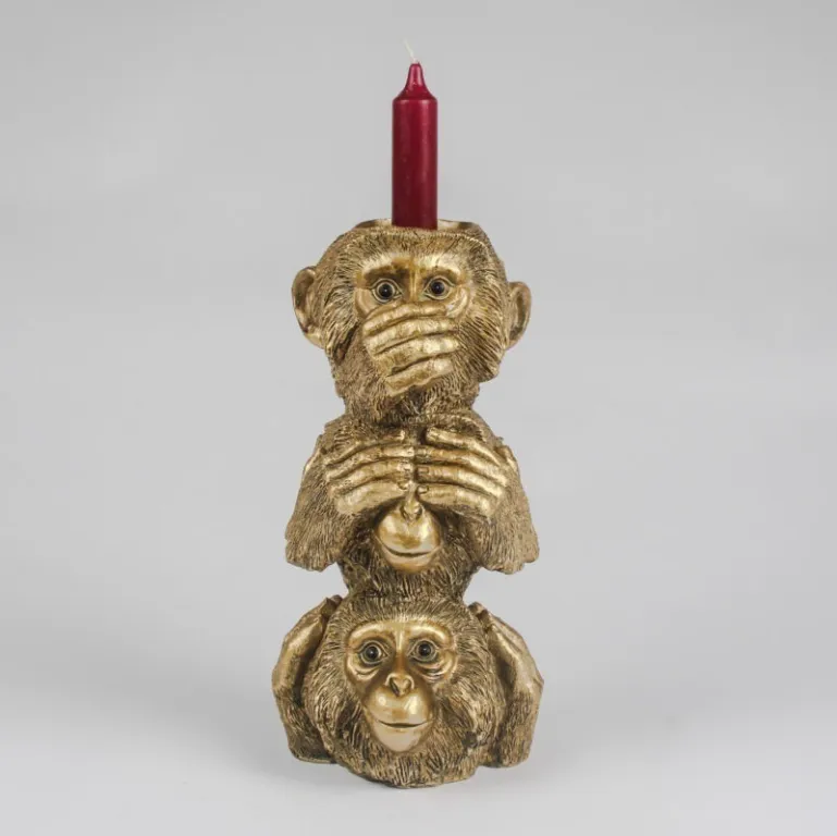 see speak hear no evil monkey candle holder