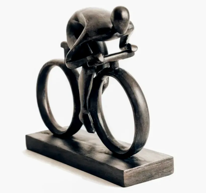 Bronze coloured cyclist